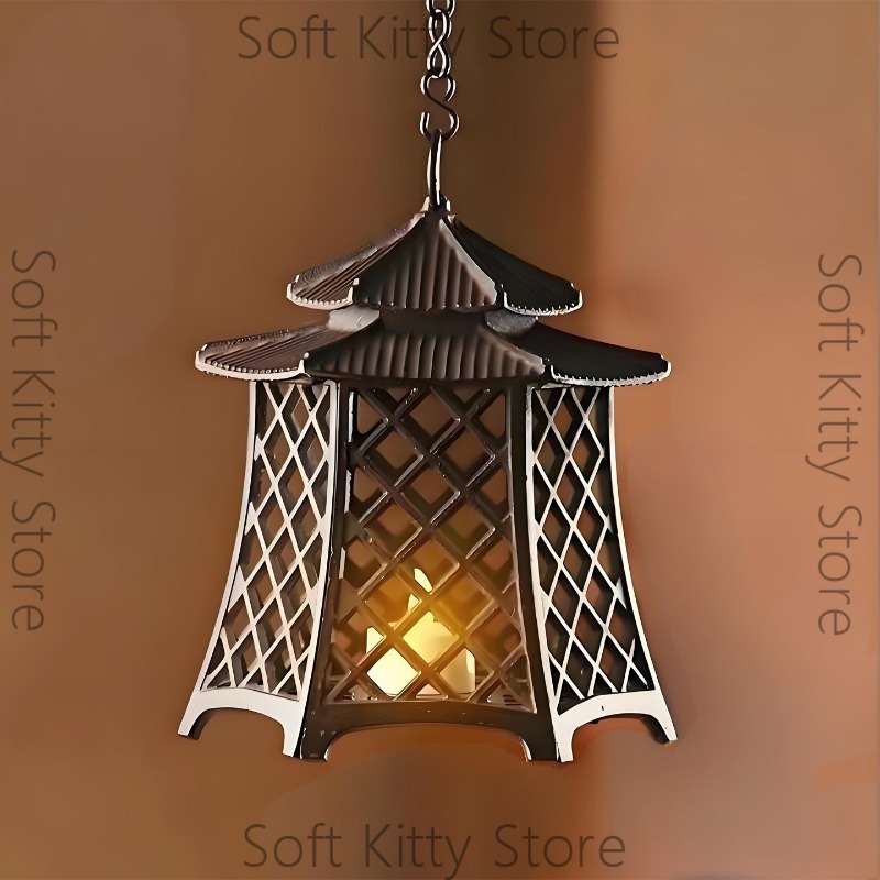 Zen Woodworking - Lampadario in ghisa con candelabro cavo,