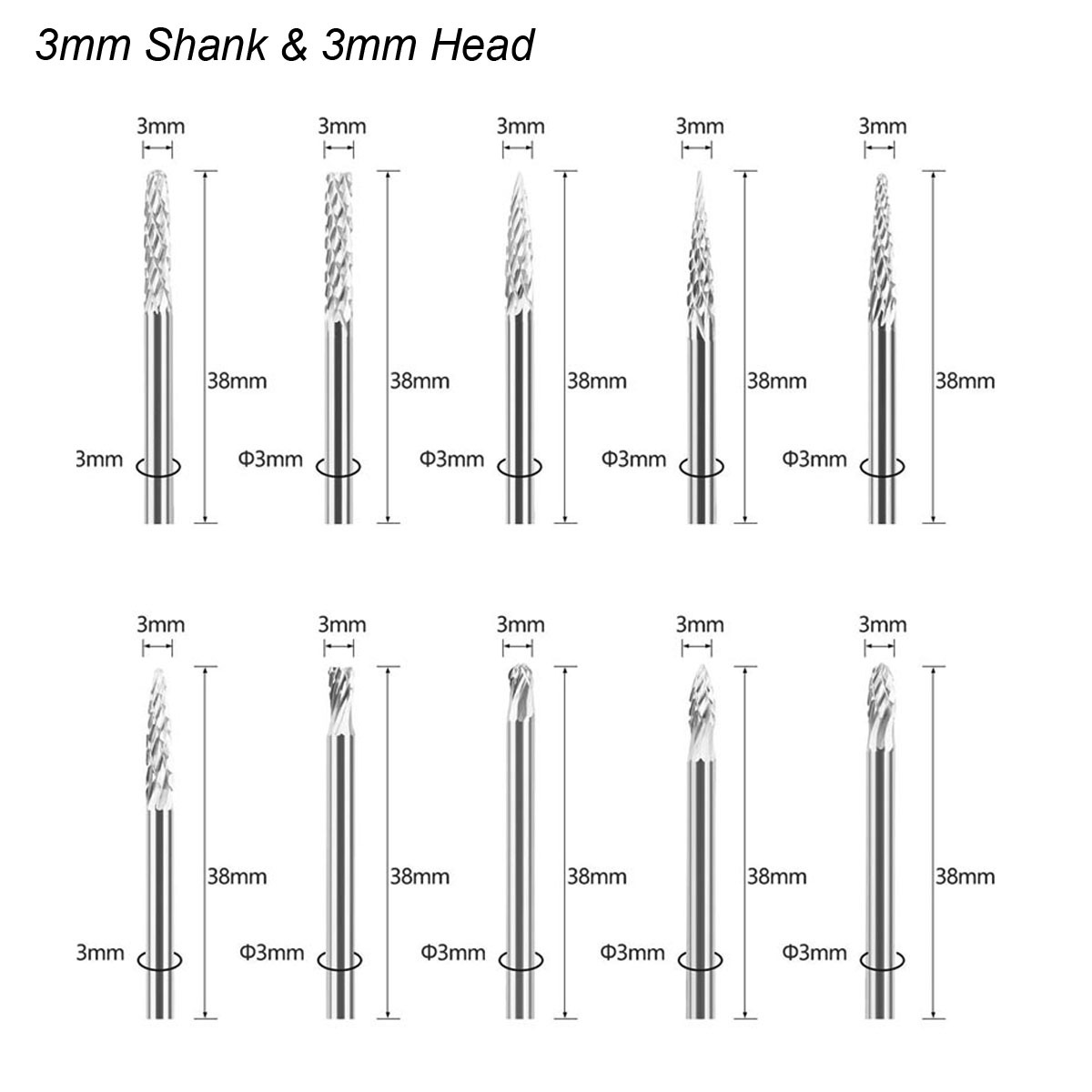 3mm Gambo Carburo di Tungsteno - Woodworking Files And Rasps recensione e prezzo